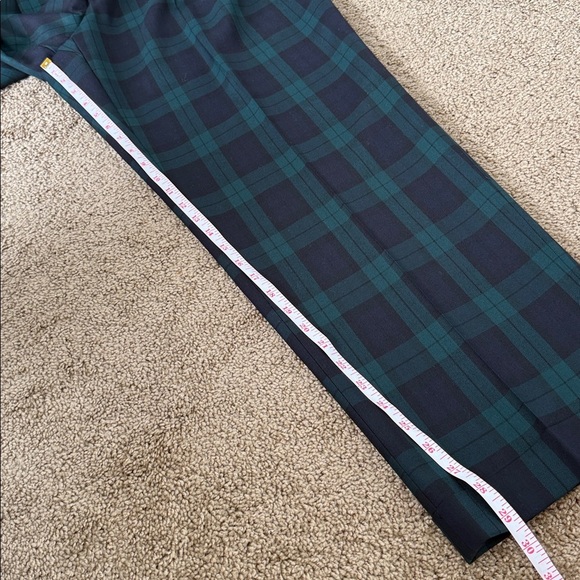 Polo University by Ralph Lauren Green Wool Tartan Plaid Pleated Trouser Pants - Picture 6 of 7